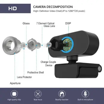 Webcam 1080P HD Tīmekļa Kamera Ar Mikrofonu automātiskās fokusēšanas USB 2.0 Web Cam DATORA Darbvirsmas Mini WebCamera Cam Web Kameras Datoru