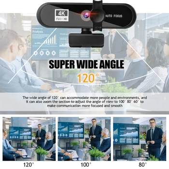 Webcam 1080P Mini Datoru PC Camara Auto Fokusu Klēpjdatoru Webcam 4K Ar Mikrofonu Web Cam, Lai YouTube Live Broadcast Video Darbu