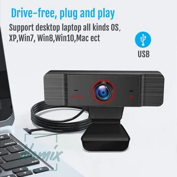 Webcam 1080p, Web Kamera Ar Mikrofonu, PC, USB Web Cam, Lai Dators, 2 Mega Pikseļu,1920x1080 Izšķirtspēja,FHD Cmos Sensors