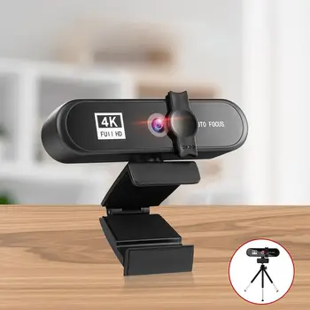 Webcam 4K Full HD 1080P Web Kameras Mini Kameras Vāks DATORU, Dators, Laptop Video 2K USB Autofokusu Web Kamera Ar Mikrofonu,