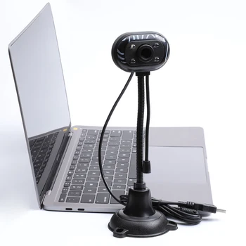Webcam USB HD Kameru, 480P, USB 2.0 Ar 4 LED Gaismas Web Cam Elastīgu Rotāciju Ar Mikrofonu PC Klēpjdators, galda Dators