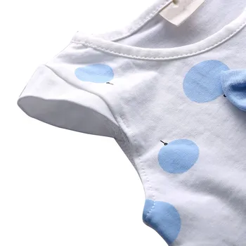 WEIXINBUY Baby Toddler Meiteņu Apģērbu Komplekti Drukāt Bowknot 2gab Meitenes Vasaras Apģērbu Komplekts Bērniem Ikdienas Tērps Tracksuit sporta Krekls