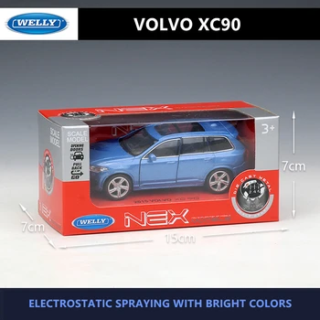 WELLY 1:36 VOLVO XC90 SUV sakausējuma auto modeļa mašīnu Simulācijas Kolekcijas rotaļlietas pull-back transportlīdzekļa Dāvanu kolekcija