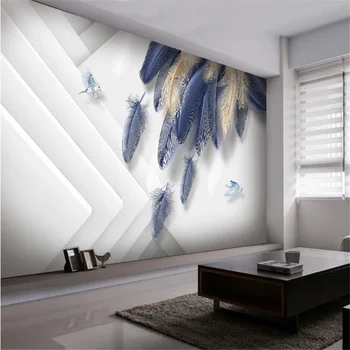 Wellyu Pielāgot tapetes, 3d Ziemeļu puses, krāsots melnā un baltā banānu lapu fona dzīvojamā istaba fona tapetes
