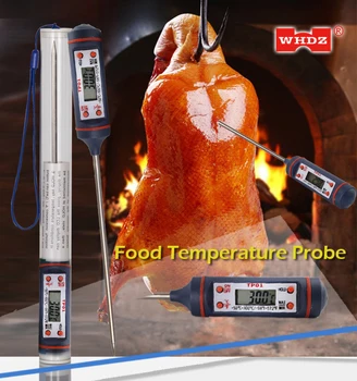 WHDZ TP01 Elektronisko Digitālo Pārtikas Temperatūras Termometrs Instrumenti Hidrometru Zondes Gaļa, Piens, BBQ Virtuves Vārīšanai Sensors