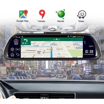 WHEXUNE Auto Dash Cam Kameru 4G Android 8.1 ADAS Mirror Disku Ierakstītājs dvr, GPS Navigator Auto FHD) 1080P wifi Video Registrator