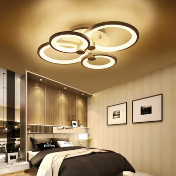 White&Black Modernu LED Lustras Spīdumu, Lai Dzīvojamā Istabā Gaismu, Guļamistaba, Ēdamistaba Akrila Griestu Lustras Apgaismojums WY507