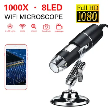 Wi-Fi Mikroskopu 1000X Mobilo Telefonu Ūdensizturīgs Pārbaudes Elektronu Mikroskops ar Portatīvo USB WIFI Ausu Tīrīšanas Rīks Uzraudzība