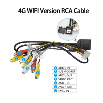 WIFI 4G Versiju RCA Kabeli Atpakaļskata Kabeļu 16pin ISO Universālais Barošanas Kabelis