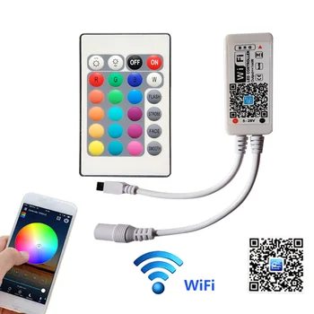 Wifi 5M RGB slokšņu SMD5050 LED Strip gaismas Lentes Apdare lampas Lentes / 24Key INFRASARKANO staru Tālvadības+WIFi Kontrolieris ar adapteri