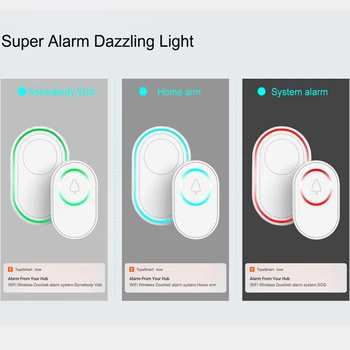 WiFi Durvju Mājas Apsardzes Signalizācijas Laipni Bezvadu Smart Durvju LED gaismas 58 dziesmas Multi-purpose Ūdensizturīgs Touch Poga