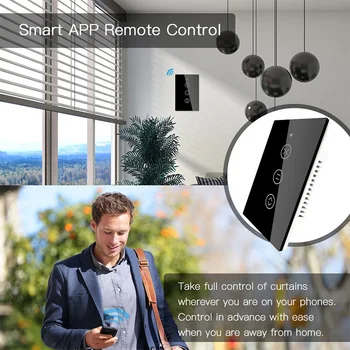 Wifi RF433 Touch Smart Aizkaru Maiņa Tuya Balss Tālvadības pults, Automātiskās Rullo Žalūziju Slēdzis Mehānisko ES un ASV Sienas Slēdzi Alexa