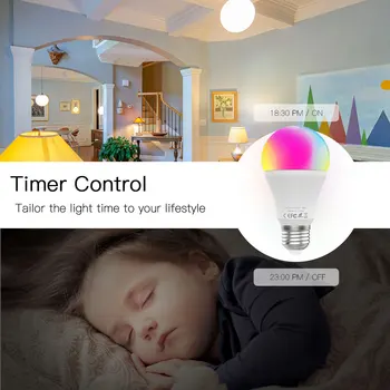 WiFi Smart LED Regulējamas Lampas 9W,RGB C+W ,Gudru Dzīvi Tuya App Tālvadības pults Strādā ar Alexa Echo Google Home E27