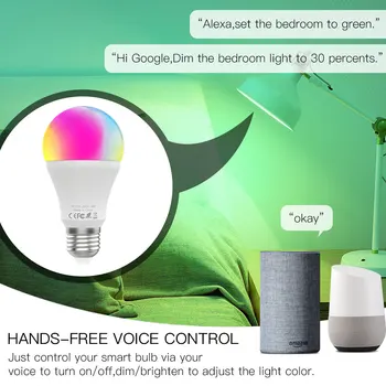 WiFi Smart LED Regulējamas Lampas 9W,RGB C+W ,Gudru Dzīvi Tuya App Tālvadības pults Strādā ar Alexa Echo Google Home E27
