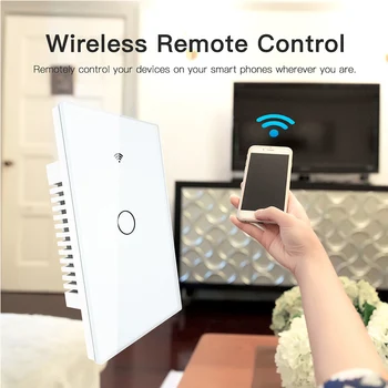 WiFi Smart Sienas Touch Slēdzis Nav Neitrālo Vadu Vajadzīgi Gudri Vienu Vadu Sienas Slēdzi Darbu ar Alexa, Google Home 170-250VRF433