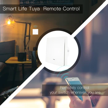 WiFi Smart Spiediet Pogu Slēdzis 2-Way RF433 Sienas Panelis Raidītāju Komplekts Smart dzīves Tuya App Kontroles Darbus ar Alexa, Google Home