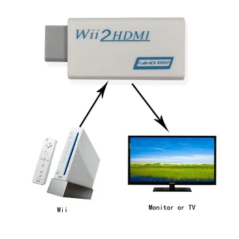 Wiistar Wii HDMI Pārveidotājs Adapteris WII HDMI ar HDMI Kabeli wii2hdmi Bezmaksas Piegāde