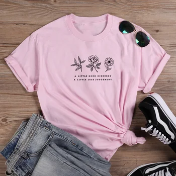 Wildflower Drukas T Krekls Sievietēm ar Īsām Piedurknēm O Kakla Zaudēt Sieviešu T-krekls 2020. gada Vasaras Smieklīgi Modes Black Dzīvo Jautājumu Krekls Topi