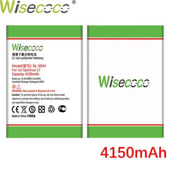Wisecoco BL-59JH 4150mAh Jaunu Akumulatoru Par LG Optimus L7 II Dual P715 F5 F3 VS870 Ludid2 P703 BL59JH BL 59JH Augstas kvalitātes akumulatoru