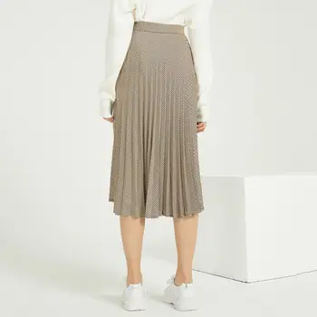 Wixra Vintage Pleds Kroku Svārki Eleganti Augsta Vidukļa Stilīgs Rāvējslēdzējs Svārki Streetwear Dāmas Apakšā Ziemā Pavasarī
