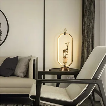 WPD Modernās Galda Lampas, Misiņa, LED Galda Gaismas Luksusa Jade Mājās Dekoratīvās par Gultas Dzīvojamā Istaba