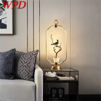 WPD Modernās Galda Lampas, Misiņa, LED Galda Gaismas Luksusa Jade Mājās Dekoratīvās par Gultas Dzīvojamā Istaba