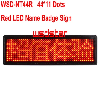 WSD-NT44R Sarkanās led vārdu nozīmītes led nosaukums tag programmējams moving led ziņu displejs led vizītkarti Gaismas nozīmītes