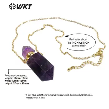 WT-N1174 dubultā stīpām zelta Kaklarota ar neregulāru formu, dabīgā akmens smaržu pudeles Kaklarota sievietes dzimšanas dienu, Rotaslietas, dāvanu