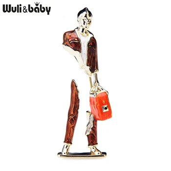 Wuli&baby Jaunā Pārnēsāšanas Soma Cilvēks Piespraudes Sievietes Vīrieši Abstraktās Mākslas Modelis Attēlā Puse Birojs Broša Piespraudes Dāvanas