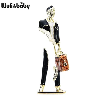 Wuli&baby Jaunā Pārnēsāšanas Soma Cilvēks Piespraudes Sievietes Vīrieši Abstraktās Mākslas Modelis Attēlā Puse Birojs Broša Piespraudes Dāvanas