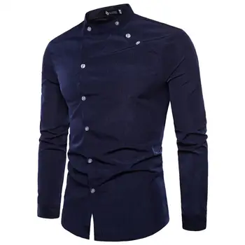 www.winwithwow.lv VĒLAS ārējās tirdzniecības vīriešu modes dizaina garām piedurknēm krekls kabata samazināt double-DC71-P25