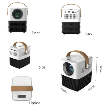 WZATCO V1 LED Mini Kabatas Projektors Mājas Kinozālei ar HD I USB Video Projektoru Iespēju Android 6.0 ar Digitālā Trapeces Korekcija