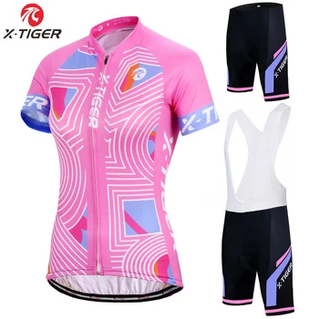 X-Tiger Pro Sieviešu Velo Komplekts Vasaras Sieviešu MTB Velosipēds, Velo Apģērbs Velo Jersey Uzstādīt Velosipēdu Drēbes Ropa Ciclismo