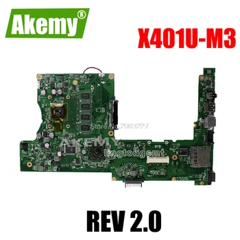 X401U Mātesplati X401U-M3 REV2.0 2GB RAM Asus X401U X501U Klēpjdators mātesplatē X401U Mainboard X401U Mātesplati testa OK