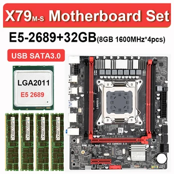 X79 X79M-S placa bāzes LGA2011 Mini-ATX kombinācijas E5 2689 CPU 4 asv dolāriem x 8GB = 32GB DDR3 1600 de memoria ECC REC SATA3.0 MATX