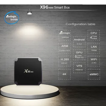 X96 MINI Jauno Android 9.0 TV KASTĒ 1G/2G 8G/16.G Amlogic S905W Četrkodolu Atbalsta 4K Wifi Media Player Android Smart Set Top Box