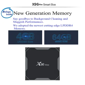 X96MAX 4GB 64GB Android 8.1/9.0 TV KASTĒ 4GB 32GB Amlogic S905X2 4K H2.65 1000M 2,4 GHz/5 ghz WIFI Smart Set-top box Media Player