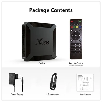 X96Q Smart TV Box Android 10 Allwinner H313 Quad Core 2GB 16GB Atbalsta 4K HDR 2.4 GHz WiFi Set Top Box Youtobe Home Media Player