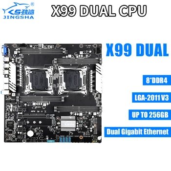 X99 Dual CPU mātesplates, kas ar 2.50 GHz 12 Serdeņi 30M LGA2011-3 2 GAB. E5-2678 V3 procesoru un 8*16gb ddr4 ecc reg RAM 2400mhz