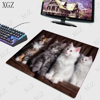 XGZ Gudrs Balts Pelēks Kaķis Dzīvnieku Liela Izmēra Spēļu Pele Pad PC Spēlētājs Datoru peles paliktnis Galda Mat Slēdzenes Malas, lai CS IET LOL Dota