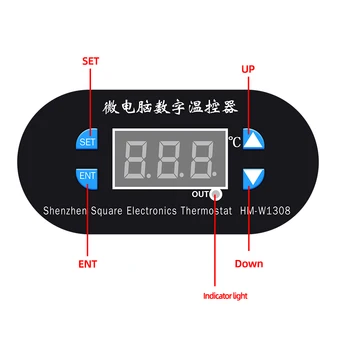 XH-W1308 W1308 Elektronika Termostats, Temperatūras regulators Siltuma Atdzist Temp regulējams Termostats ar Sensora zondi 40% Atlaidi