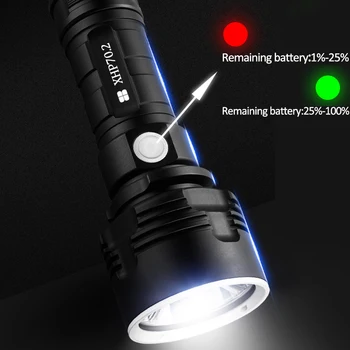 XHP70.2 Super Jaudīgs LED Lukturītis USB Taktiskās TorchL2 lampas flash Uzlādējams 26650 akumulatoru, Laternas, Kempings un zvejas
