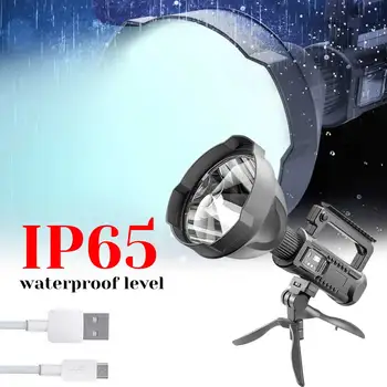 XHP70 Portatīvo Prožektori 4 Režīmi Jaudīgs LED Lukturītis ar Montējams Turētājs Ūdensizturīgs Lādējams Prožektors 8000 MAH