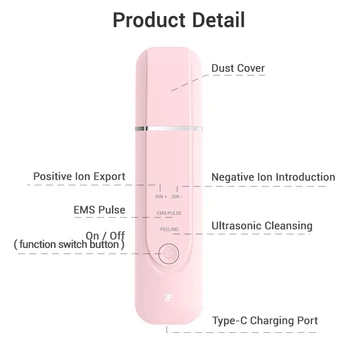 Xiaomi InFace Elektrisko Sejas Cleaner Ultraskaņas Ādas Skruberi Jonu Pinnes Blackhead Noņemšanas Pīlings Lāpstu Sejas Massager