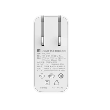 Xiaomi Mi USB-C Lādētājs 45W Jauda 65w Likme Ligzda Strāvas adaptera Tips-C Ports USB 2.0 PD Ātri Uzlādēt QC 3.0 + C Tipa H30