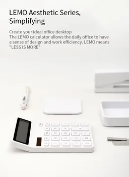 Xiaomi Mijia KACO LEMO Desktop Kalkulators Fotoelektrisks Dual Nirt 12 Skaitu Displeja Saprātīga Izslēgšanas Skolu Birojs
