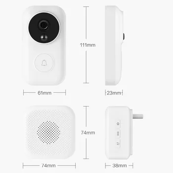 Xiaomi Nulles AI Sejas Identifikācijas Durvju Komplekts IS Nakts Video Kustības Detektoru WIFI Self-jauda-ienesošo Bezvadu Durvju zvans