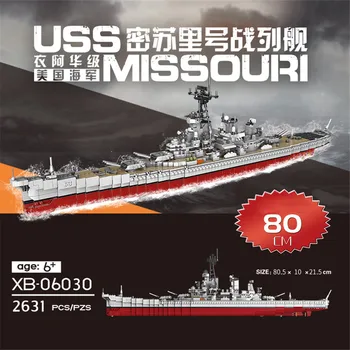 XINGBAO 06020/06030 Militāro Sērijas Gaisa Kuģis USS Missouri Battleship Komplekti, Celtniecības Bloki, Ķieģeļi Battleship Modeļa Komplekts