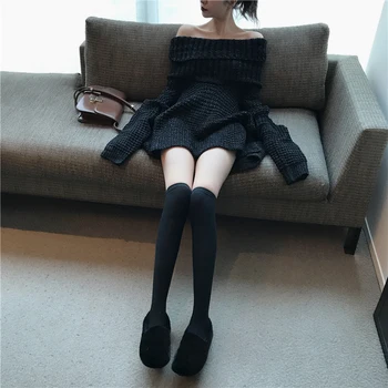XITAO korejiešu Stila Plus Lieluma Sieviete Džemperi Modes Sexy Strapless Atloks, Džemperi Sievietēm Savvaļas Rudens Nelegālo Trikotāža WJ1009