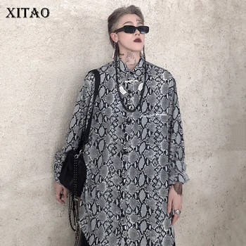 XITAO Snake Modelis Blūze Sievietēm Zaudēt Modes Personības Streetwear 2020 
